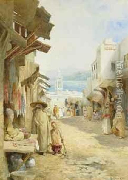 The Bead Seller, Tangiers Oil Painting - Charles Robertson