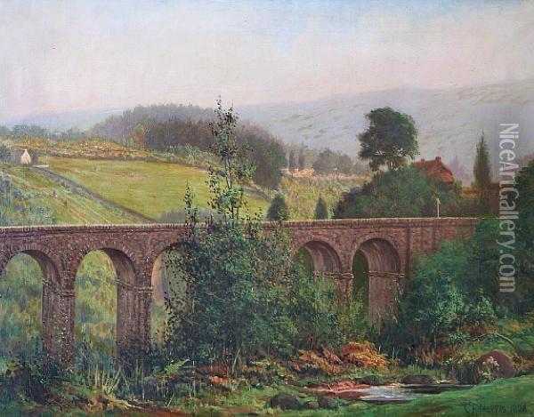 Pontsarn Viaduct Oil Painting - George Harrison
