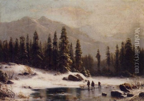 A Winter's Walk Oil Painting - Carl Ludwig Scheins