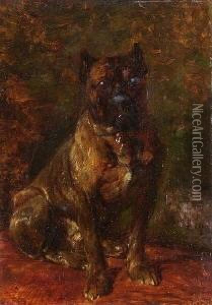 Der Boxer-hund Oil Painting - Heinrich Johann Von Zugel