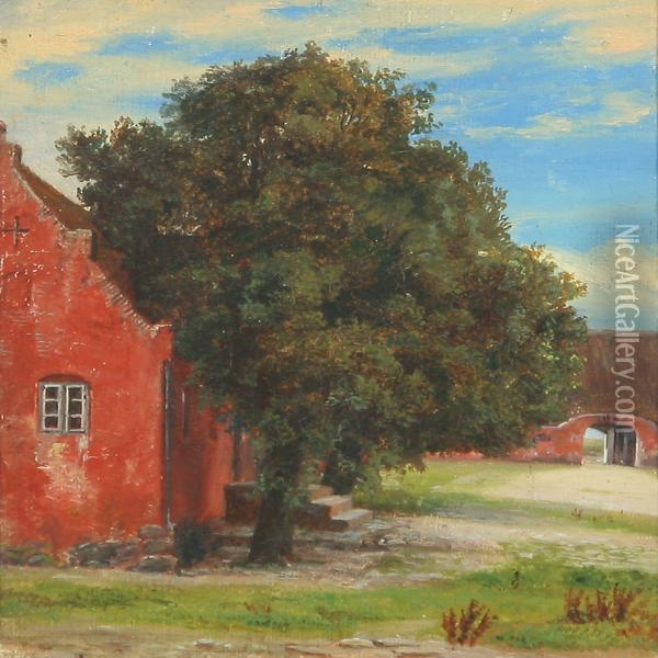 View From The Manor House Boller Oil Painting - Thorald Laessoe