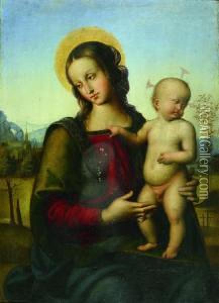 Madonna Mit Kind. Oil Painting - Pietro Perugino