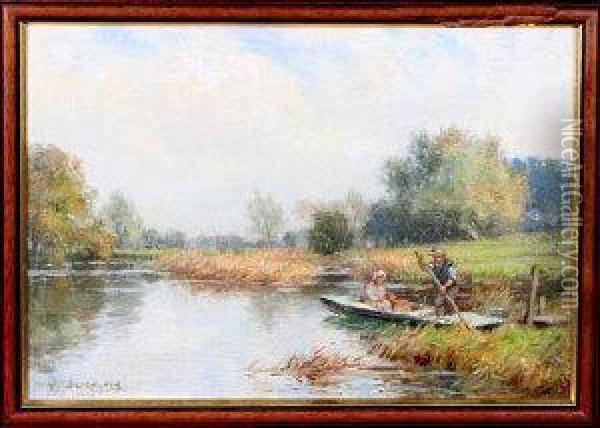 A Fenland Ferryboat Oil Painting - William Kay Blacklock