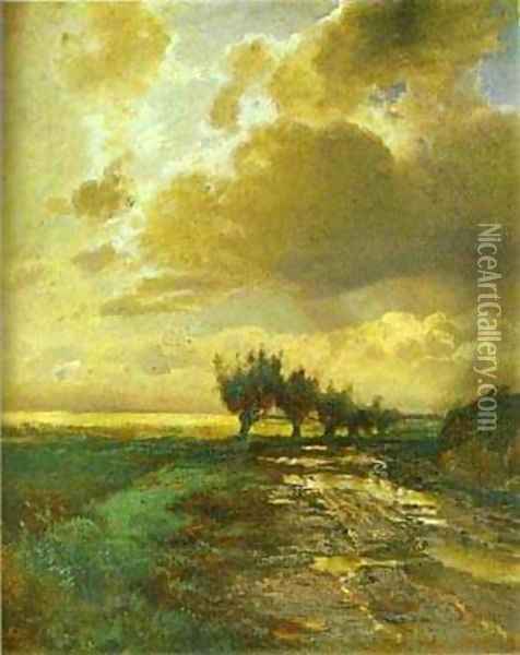 Country Road 1873 Oil Painting - Alexei Kondratyevich Savrasov