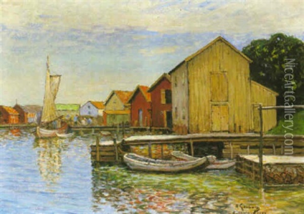 Sjobodar Pa Gullholmen Oil Painting - Anton Genberg