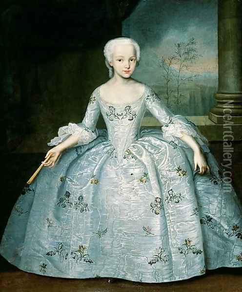 Portrait of Sarah Eleonor Fermor 1740-1824 1749-50 Oil Painting - Ivan Vishnyakov