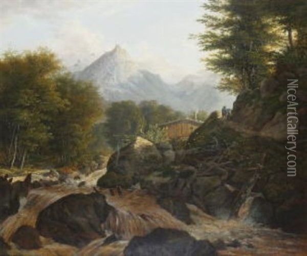 Wildbach Im Werdenfelser Land Oil Painting - Johann Nepomuk Ott
