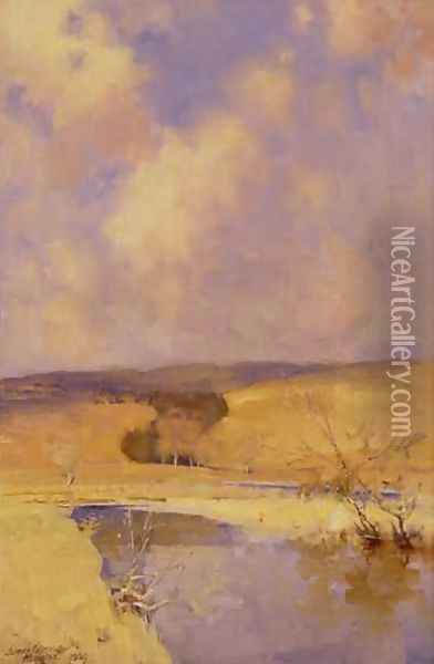 Winter Sunshine, Moniaive, 1889 Oil Painting - James Paterson