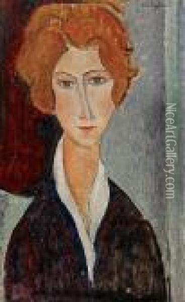 Portrait De Femme Oil Painting - Amedeo Modigliani