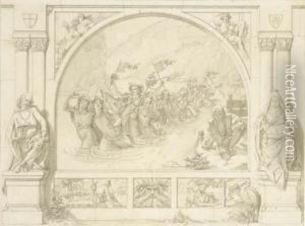 An Illustration For Clemens Von Brentano's Das Marchen Oil Painting - Edward Jakob Von Steinle