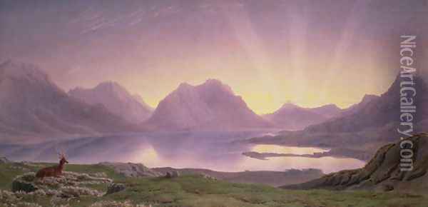 The Dawn, Loch Torridon Oil Painting - William Turner