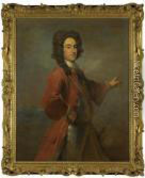 Portrait Of Major Richardson Pack (1682-1728) Oil Painting - Philippe Mercier