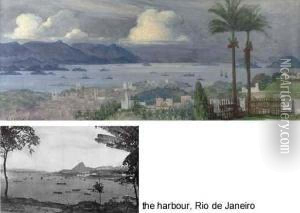 A Panoramic View Of Rio De Janeiro, Brazil Oil Painting - Ernst Vollbehr