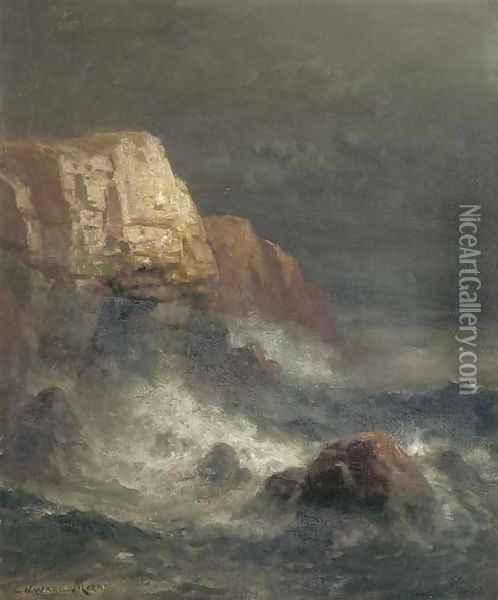 Rocky Coast Oil Painting - Edward Moran