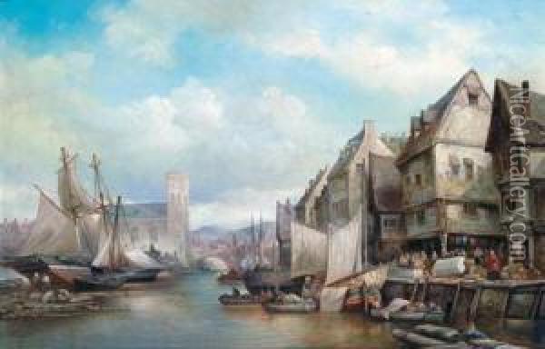 Eine Stadtsansicht Oil Painting - Elias Pieter van Bommel