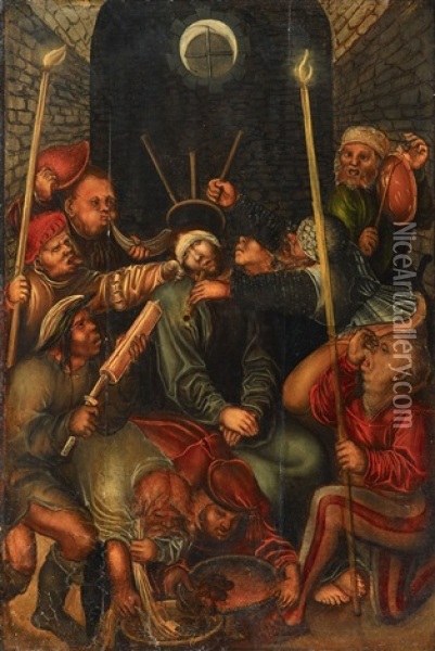 The Mocking Of Christ Oil Painting - Lucas Cranach the Elder