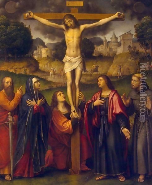 Crucifixion Oil Painting - Bernardino Luini
