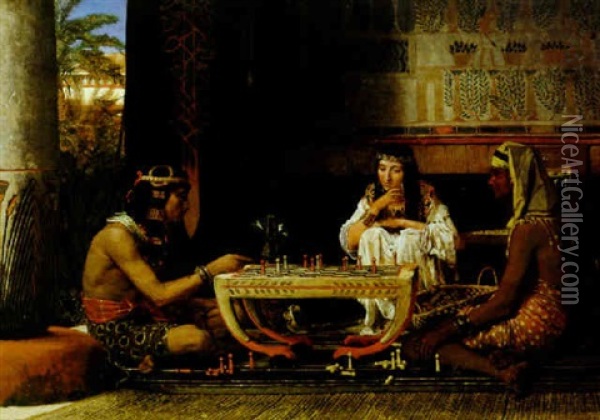 Egyptian Game Oil Painting - Sir Lawrence Alma-Tadema