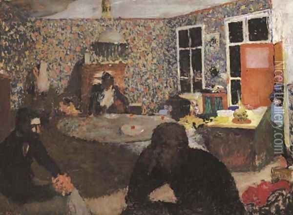 La soiree familiale Oil Painting - Jean-Edouard Vuillard