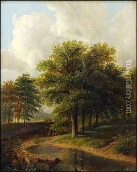 Summer Landscape Oil Painting - John William Casilear