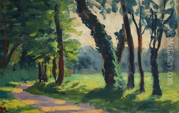 Waldlichtung Oil Painting - Leo Gausson
