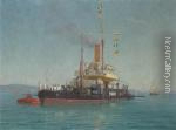 Going Into Port Oil Painting - Lionel Walden
