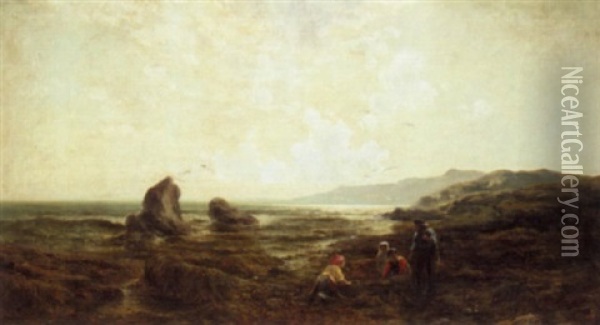 An Afternoon By The Sea Oil Painting - Henry James Holding