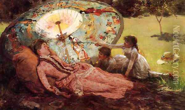 Lady with a Parasol Oil Painting - Hamilton Hamilton
