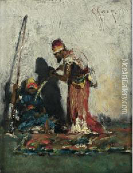 Two Arabs Oil Painting - William Merritt Chase