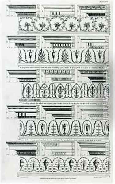 Designs for Cornices published in 1788 by William Pain Oil Painting - William Pain