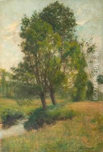Landschaft Mit Bach. Oil Painting - Pascal-Adolphe-Jean Dagnan-Bouveret