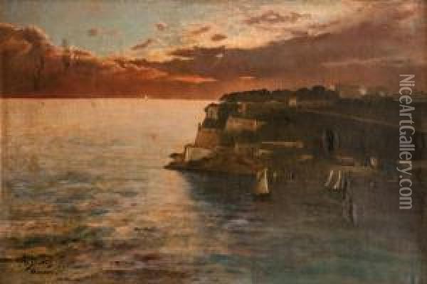  Vue De Monaco, La Nuit  Oil Painting - Aime Stevens