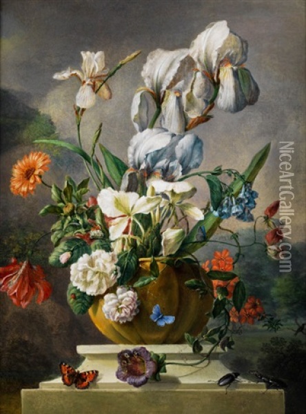 Blumenstillleben Oil Painting - Franz Xaver Gruber