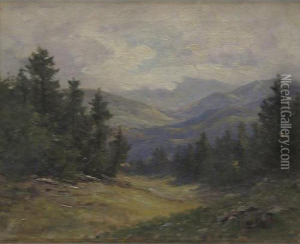 Declining Day; Rolling Hills (a Pair) Oil Painting - Frank L. Heath