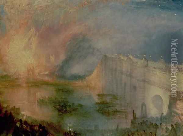 The Burning of the Houses of Parliament, 16th October 1834, c.1835 Oil Painting - Joseph Mallord William Turner