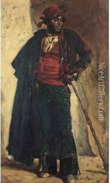 < L'espagnol >. Oil Painting - Henri Alexandre Georges Regnault