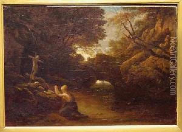 Magdalene In The Wilderness Oil Painting - Francis Danby