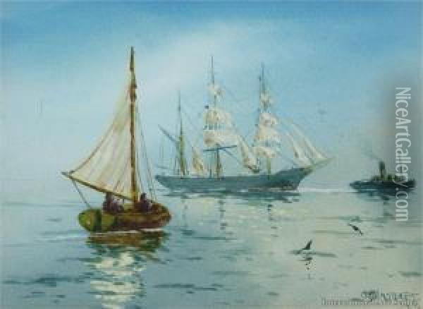 Sail & Stream Oil Painting - William Stewart
