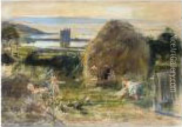 Playing In The Hay Oil Painting - William McTaggart