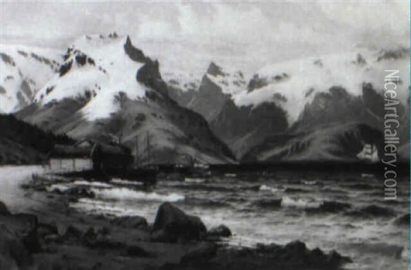 Nordische Kustenlandschaft Oil Painting - Carl (Jens Erik C.) Rasmussen