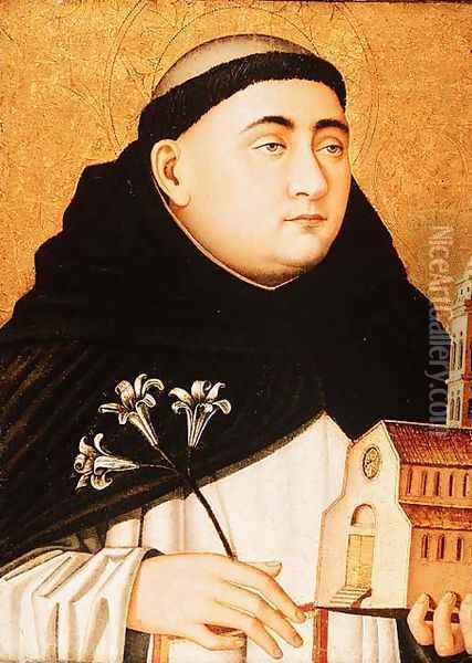 Bust of Saint Dominic, c.1450 Oil Painting - Anonymous Artist