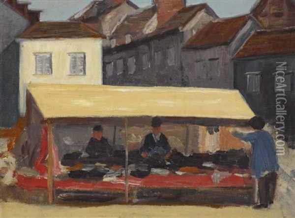 Marktstand Oil Painting - Fernand Piet