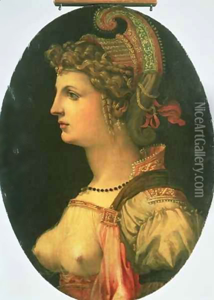 Portrait of Vittoria Colonna Oil Painting - Francesco Ubertini Verdi Bachiacca