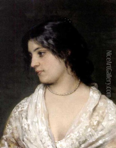 The Pearl Necklace Oil Painting - Eugen von Blaas