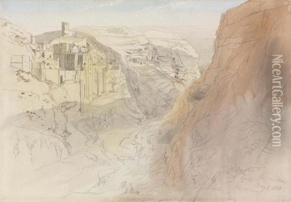The Monastery Of St Sabbas The Sanctified Oil Painting - Edward Lear