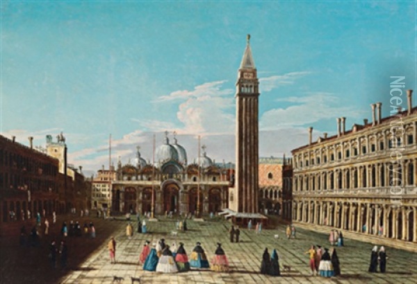 Der Markusplatz In Venedig Oil Painting -  Master of the Langmatt Foundation Views