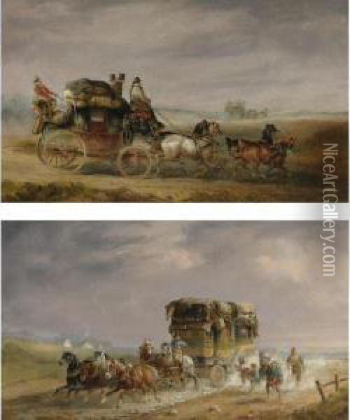 Coaching And Travel: Two Works Oil Painting - Charles Cooper Henderson
