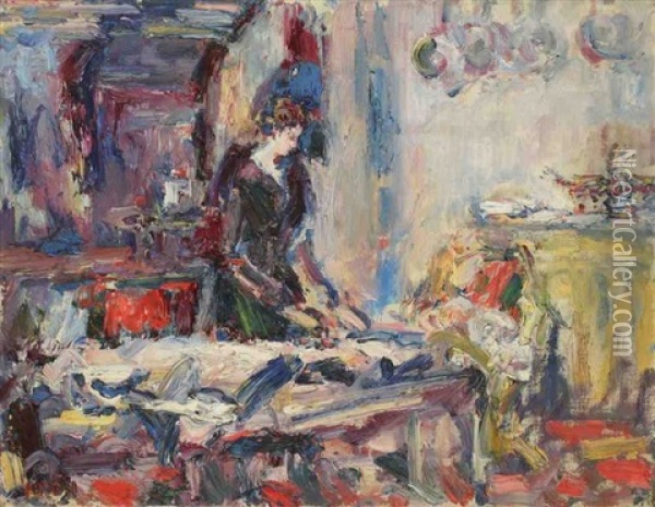 La Repasseuse Oil Painting - Paul Kron