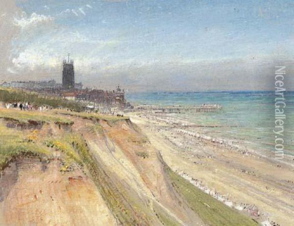 The Beach At Cromer Oil Painting - Albert Goodwin
