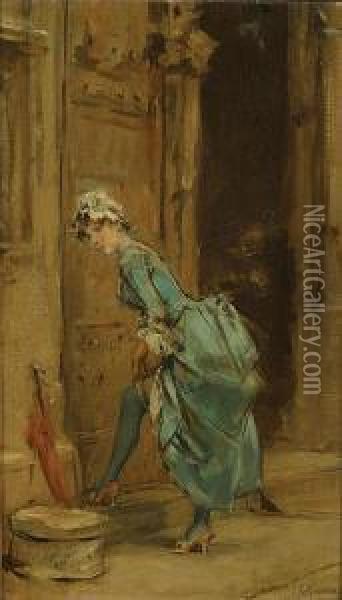 Elegante Dame Oil Painting - Frederick Hendrik Kaemmerer